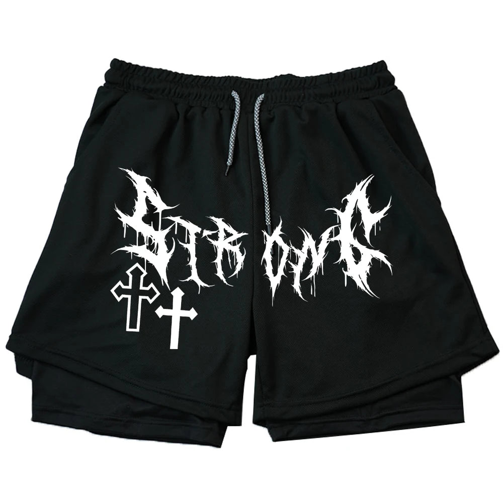 Short Esportivo de Academia Masculino 2 em 1 - Gothic Style