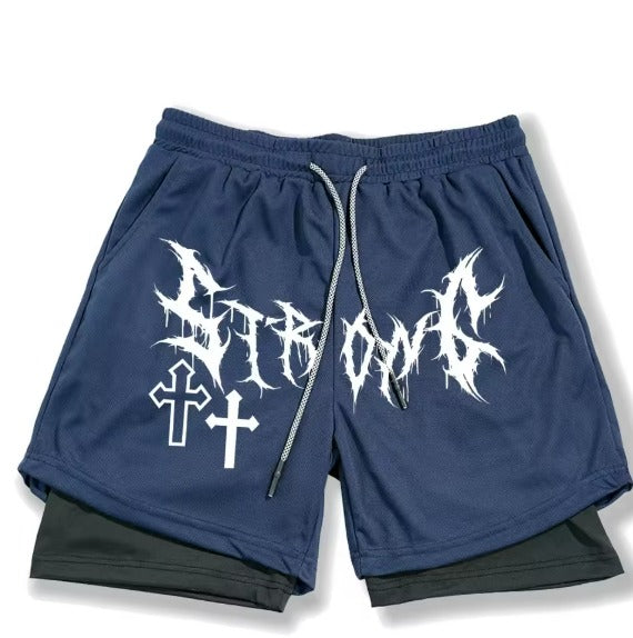 Short Esportivo de Academia Masculino 2 em 1 - Gothic Style